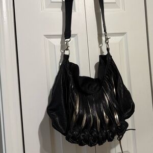 Katherine Kwei Designer fringe cross body bag in good preowned condition